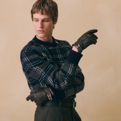 メンズ カシミヤニットキャップ＆レザーグローブ | Hermès - エルメス